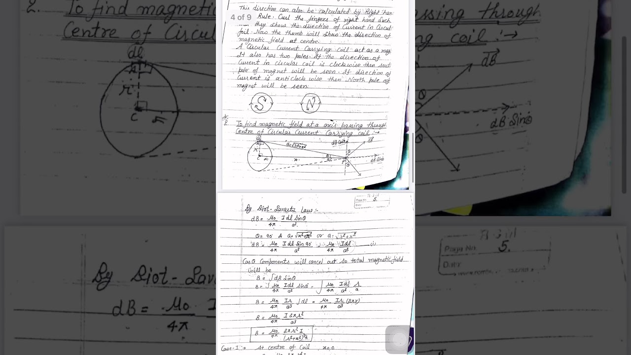 #physics handwritten notes unit 3 magnetic effect of current and magnetism