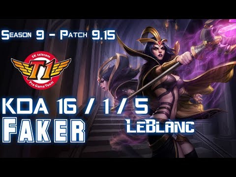 SKT T1 Faker LEBLANC vs AATROX Mid - Patch 9.15 KR Ranked