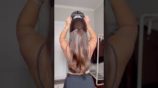 another hat hairstyle hack before summer ends 🔥🧢 #hair #hathairstyle #ponytail #summerhairstyles
