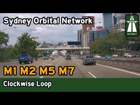 Driving the Sydney Orbital Network [4K] - Clockwise (M1, M2, M5, M7)