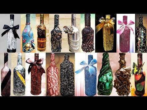 20 Simple bottle painting designs | Can you use acrylic paint on wine bottles | Craft Art Market