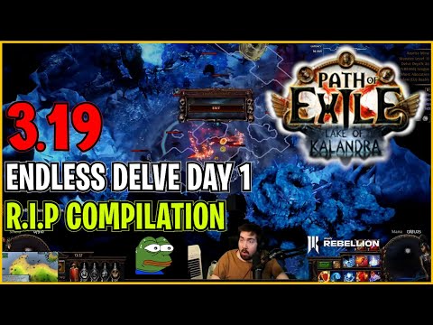 ⚡ POE 3.19 ⚡ Endless Delve Day 1 - R.I.P Compilation