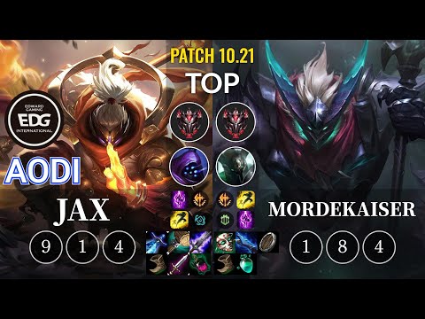 EDG Aodi Jax vs Mordekaiser Top - KR Patch 10.21
