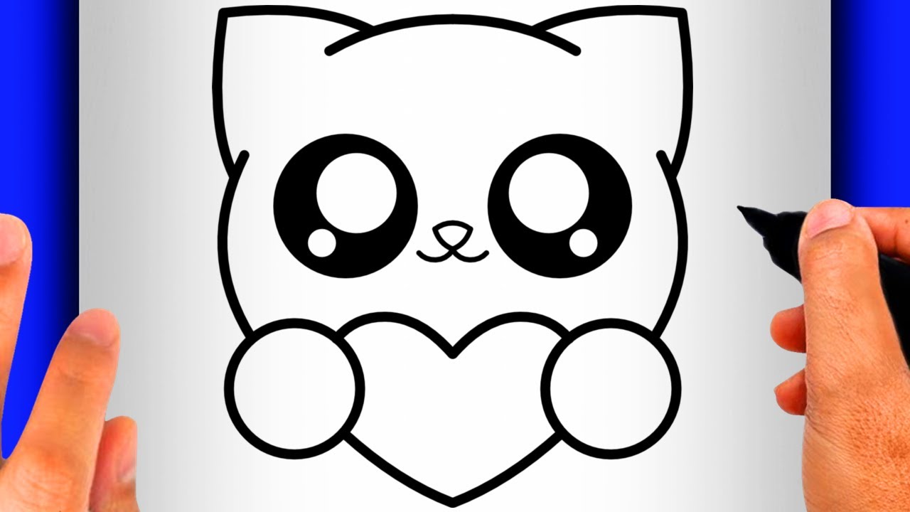 CÓMO DIBUJAR UN GATO KAWAII (FÁCIL PASO A PASO) | DIBUJOS DE GATOS KAWAII