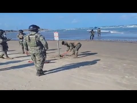 Unauthorized US signs on Mexican beach along Texas border lead to international dispute