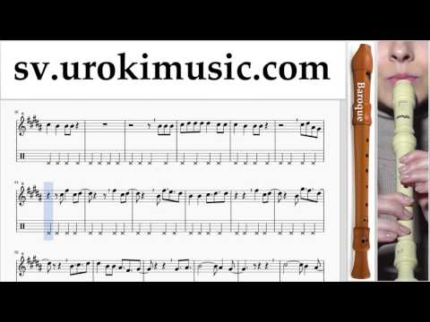 Lär Dig Spela Blockflöjt (Barock) David Guetta, Justin Bieber - 2U Tabs Nybörjare Del 2 um-i492