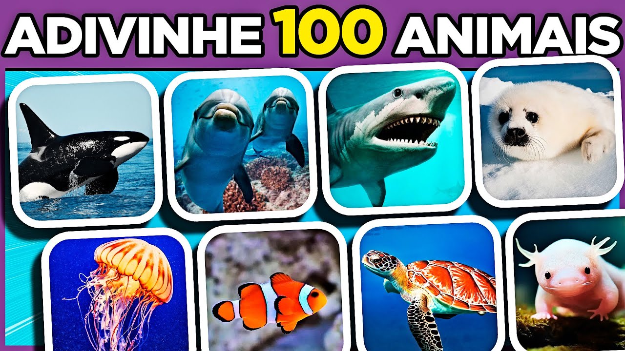 🐳🦈 ADIVINHE 100 ANIMAIS AQUATICOS EM 3 SEGS | Só 2% acerta todos #quiz #macaquiz #animaismarinhos