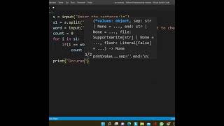 Find Occurence of the given word using split and count function | Python Program | #shorts #python