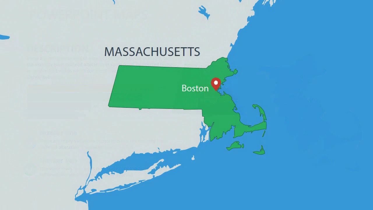 USA Map: PowerPoint maps of Massachusetts State