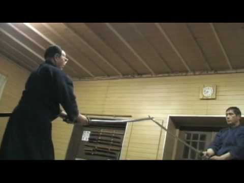 Kendo training in Niseko Japan with a 83 yr old master