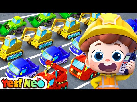 Construction Trucks are Coming! | Digger, Mixer, Crane | Nursery Rhymes & Kids Songs | Yes! Neo
