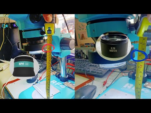 RF4 microscope review barlow lens 0.7x vs 0.48x compilation..