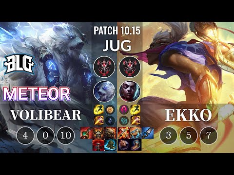 BLG Meteor Volibear vs Ekko Jungle - KR Patch 10.15