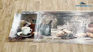 Kuchyňský panel ABS plast Coffee and Croissants  3000x600mm 1,5mm