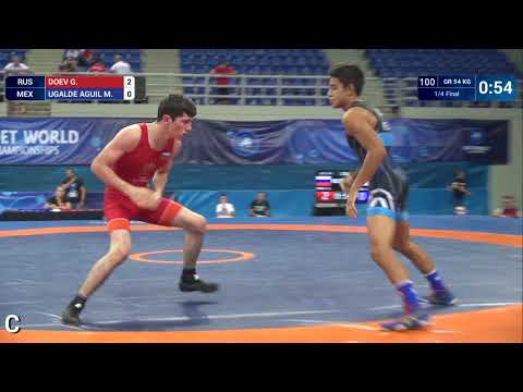 1/4 GR - 54 kg: G. DOEV (RUS) df. M. UGALDE AGUIL (MEX) by VSU, 8-0