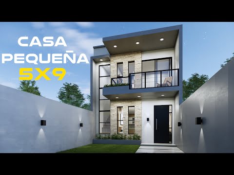 El Diseño perfecto para terrenos angostos: Casa Moderna 5x9 👌