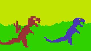 TRS-80 CoCo Game:  Dino wars (1980 R.G. Kilgus) (Coco Ver 2)