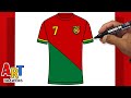 How to Draw Cristiano Ronaldo PORTUGAL FanArt Shirt 7
