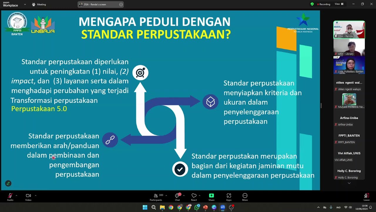 Sosialisasi Instrumen Akreditasi Perpustakaan Perguruan Tinggi 9 Komponen oleh FPPTI Banten x UNBAJA