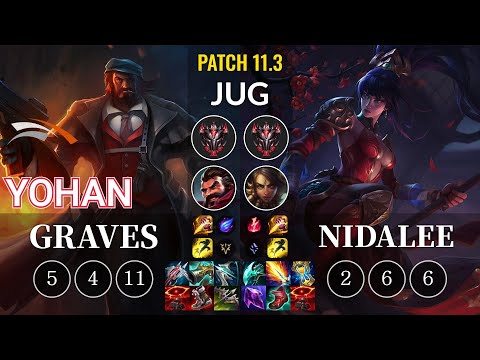 HLE yoHan Graves vs Nidalee Jungle - KR Patch 11.3
