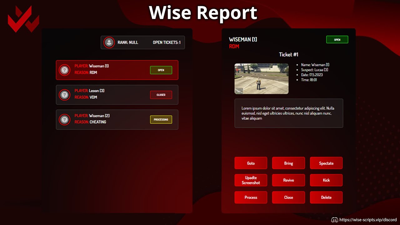 [Standalone] Wise Report - Report and Ticketsystem thumbnail 3