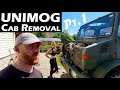 Ep. 6 Where do we start?!? Removing UNIMOG Cab.  Expedition Camper Build