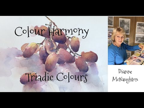 Loose Watercolour Painting Tutorial, Colour Harmony, Triad Colour Scheme