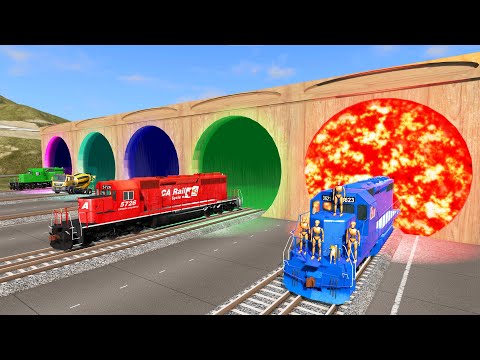 Train vs portal trap with game - BeamNG