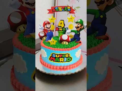 Mario Bros cake 🌟 Pastel decorado de Mario Bros,  me lo pidieron para 25 personas #cakes #delicious