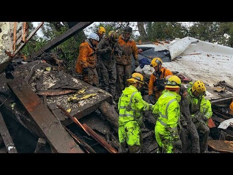 Click to Watch the Mudslides kill 15, injure 25 in fire-ravaged California video