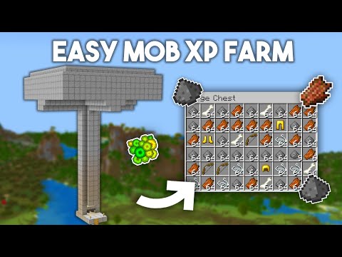 Easiest Mob XP Farm for Minecraft Bedrock 1.20! (No Spawner)