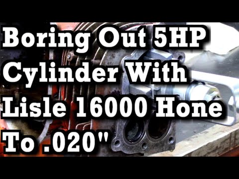 Boring out Aluminum Bore Cylinder .020\" with Lisle 16000 Hone (same process for cast iron sleeve)