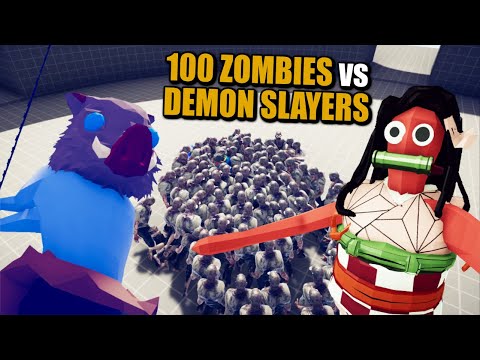 100 zombies vs TABS Demon Slayer Unit - Totally Accurate Battle Simulator