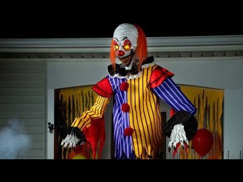 Animated 7FT Funzo the Clown Halloween Prop DEMO