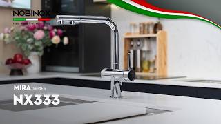 VÒI RỬA BÁT DÂY RÚT 3 ĐƯỜNG NƯỚC NOBINOX MIRA NX333 video 1