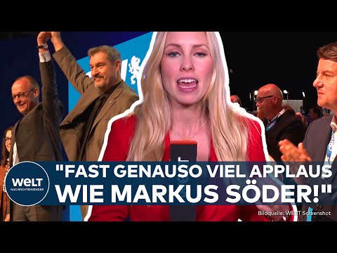 UNION: CDU-Chef Merz bei CSU-Parteitag! "Hoher Besuch!" Schwestern demonstrieren Einigkeit!