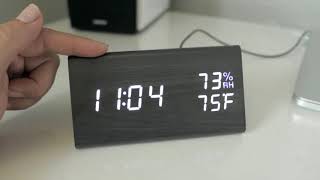 Modern Digital Led - Wooden Alarm Clock - Review &amp; Setup