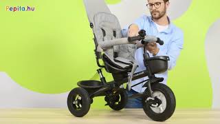 Kinderkraft Aveo 360°-ban megfordítható Tricikli #szürke