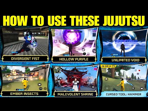 USE OF ALL JUJUSTU IN FREE FIRE || HOW TO USE ALL JUJUSTU IN FREE FIRE || ABILITY TEST ALL JUJUSTU
