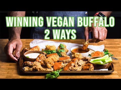 Vegan Buffalo “Chicken” 2 Ways || Buffalo Cauliflower Wings | Buffalo Seitan Nuggets