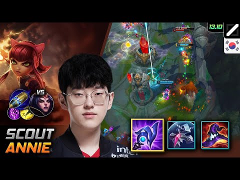 Scout Annie Mid Build Luden's Tempest First Strike vs LeBlanc - LOL KR GrandMaster Patch 13.10