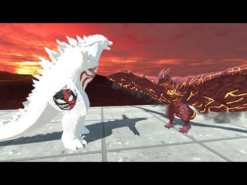 WHITE VENOM GODZILLA 2014 VS MECHAGODZILLA DEATH RUN - Animal Revolt Battle Simulator