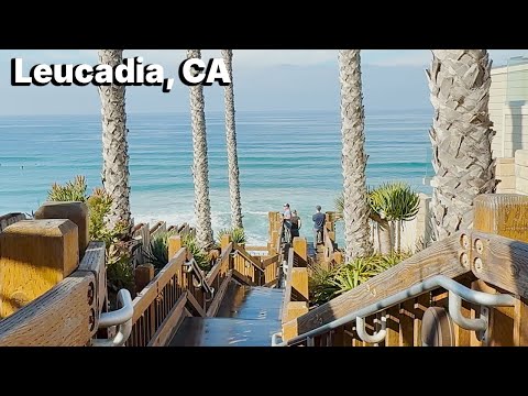 [4K] Leucadia, CA Walk | Hippie Surf Town with Local Soul | Grandview Beach
