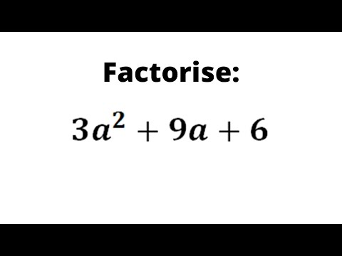 Part of a video titled Factorise: 3a2 + 9a + 6 - YouTube