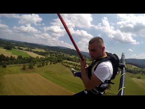 Łukasz, skok z komina - 100m.