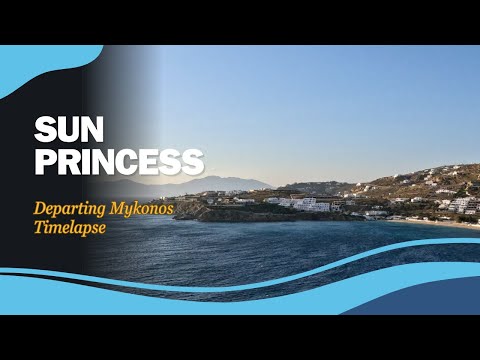Thumbnail for Sun Princess Timelapse Departure from Mykonos, Greece | Cruise Ship Sunset Sailaway