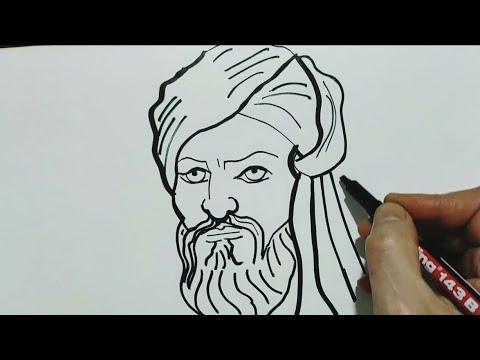 PORTRE ÇİZİMİ - EL HAREZMİ RESMİ ÇİZİMİ - 0'ın mucidi - Resim çizimi