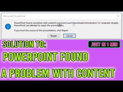 PowerPoint Found A Problem With The Content 100% Fix