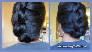 "Knot for the Holidays" Holiday hairstyle on stretched natural hair
