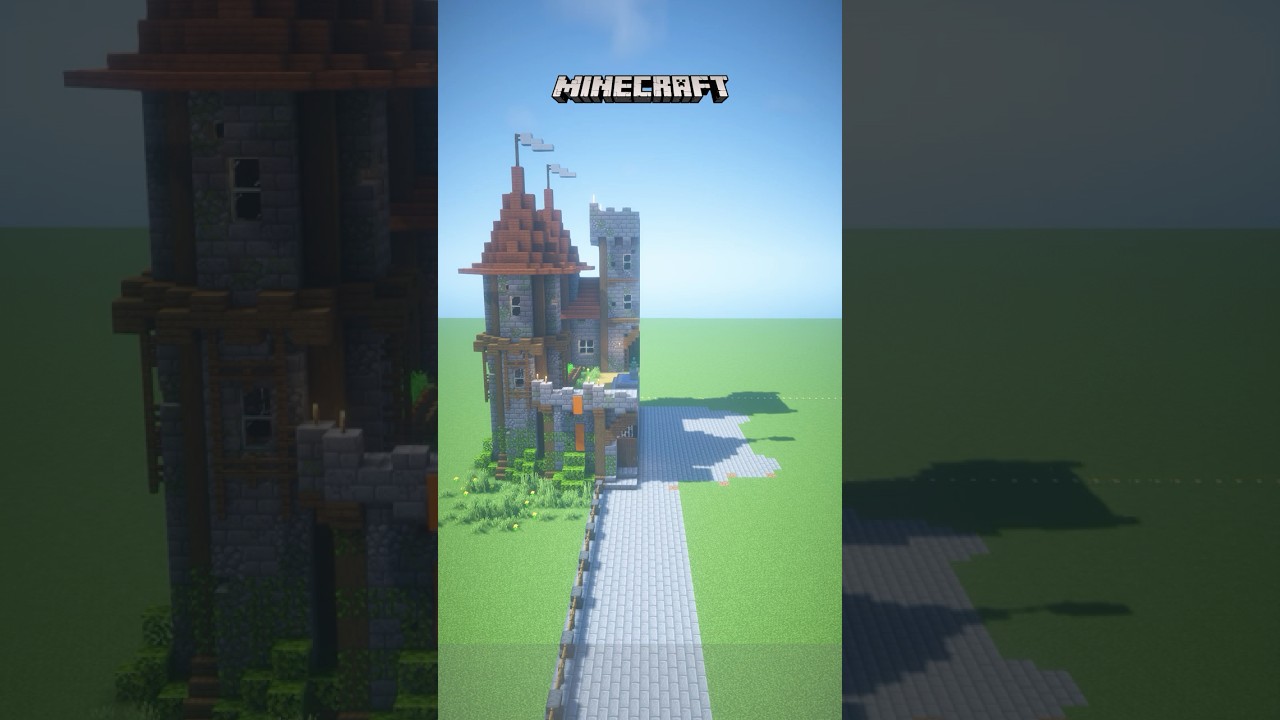 オレンジ屋根の小さなお城　 #minecraft #マイクラ #マインクラフト #minecraftbuilding #minecraftbuilds #arcdetriomphe